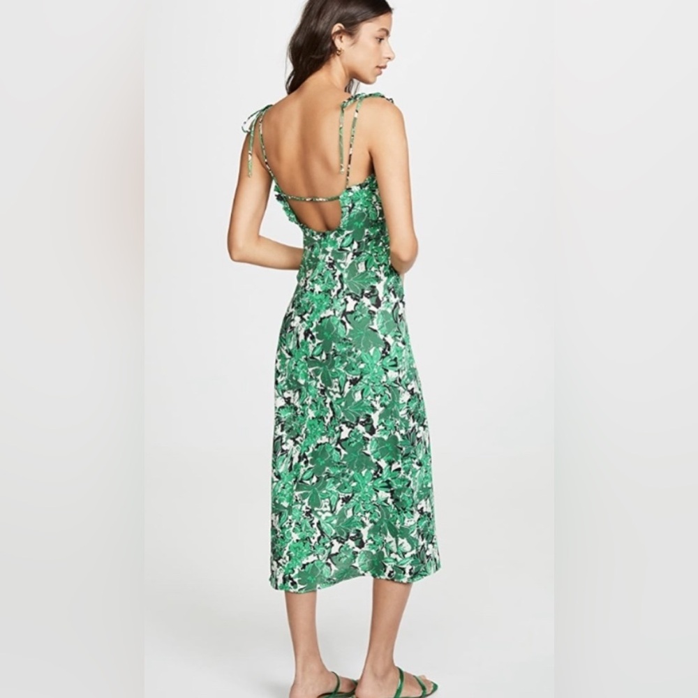 NWT Free People Beach Party MIDI Dress - Green Combo